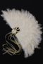 White Bridal Fan, Wooden Feather Henna Fan, Bridesmaid Circumcision Fan, Large Size Fan 60*35 - 2