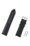 22mm Black Floater Genuine Leather Watch Band Strap