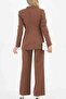 Brown Women's Palazzo Blazer Suit Single Button Jacket Palazzo Trousers - 6