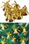 Christmas Tree Ornament, 9-Piece Bell Set, 3cm, Gold Color
