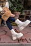 Kyla Women's Beige Genuine Leather Boots - 6