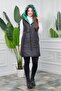 Women's Green Hooded Quilted Reversible Vest Nb0002