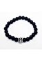 Onyx Natural Stone Unisex Bracelet with Owl Figure - 2