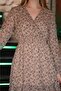 Women's Camel Elastic Skirt Frilly Patterned Mini Chiffon Dress Rssn21 - 2