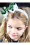 New Year's Eve Luxury Emerald Green Crystal Jewelled White Velvet Deer Crown with Brooch - 2