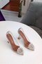 Transparent Skin 9cm Champagne Heels Stiletto Women's Shoes with Zr Stone Accessories - 2