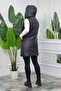 Women's Green Hooded Quilted Reversible Vest Nb0002 - 3