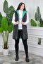 Women's Green Hooded Quilted Reversible Vest Nb0002 - 4