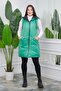 Women's Green Hooded Quilted Reversible Vest Nb0002 - 5
