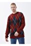 Crew Neck Red Men's Sweater Bellın - 3