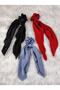 Blue Color Satin Scarf Bagel Buckle - Scarf Buckle - 2