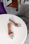 Transparent Silver 9cm Champagne Heels Stiletto Women's Shoes with Zr Stone Accessories - 3
