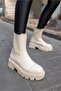 Daniel Women's Beige Genuine Leather Boots - 7
