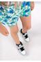 Girls Boys Unisex Lace-Up High Top Winter Blue White Black Sports Basket Shoes - 2