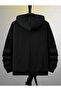Hooded Full Zipper Sweatshirt Oversize Advanture Printed 3 Thread Raised 100% Cotton - 2