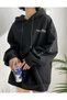 Hooded Sweatshirt Oversize Non Contradiction Printed 3 Thread Raised 100% Cotton - 4
