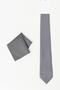 Men's Gray Patterned Tie-Tissue Set