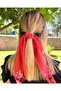 Floral Patterned Pomegranate Color Chiffon Bagel Buckle with Scarf - Scarf Buckle - 2