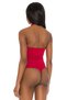 Women's Low-Cut Chest Gathered Silk Jersey Bodysuit - 4