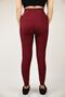 Women's Burgundy Push Up Leggings - 5