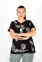 Women's Black Şile Cloth Short Sleeve Blouse