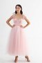 Powder Women's Midi Length Tulle Evening Dress Ball Gown