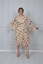 V-Neck Belted Chiffon Dress - Cream