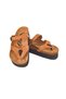 Genuine Leather Light Brown Women's Slippers - 3