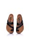Genuine Leather Black Women's Slippers - 6