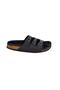 Genuine Leather Black Furry Slippers - 5