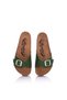 Genuine Leather Light Green Women's Slippers - 2
