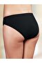 3 Pieces Ribbed Low Waist Ribbed Bikini Mold Women's Panties Black - 2
