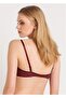 5059 Women's Burgundy Leather Look Fabric Liquid Filled Push-up Bra - 2