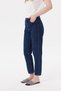 Fiend Dark Blue Mom Jeans Lycra High Waist Blue Snow Washed Mom Jeans