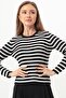 Women's Black Striped Ribbed Lycra Knitwear Sweater - 3