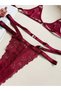 Romantic Harness Bralet Set Vişne - 3