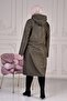Women's Large Size Double Sleeve Waterproof Bondit Hooded Trench - Khaki - 6