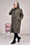 Women's Large Size Double Sleeve Waterproof Bondit Hooded Trench - Khaki - 4