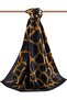 Women's Luxury Medina Silk Shawl Black - Mustard - 2