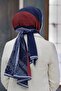 Women's Luxury Medina Silk Shawl Indigo - Claret Red