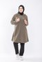 Large Size Hooded Zippered Fleece Cap - Mink - 5
