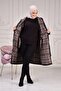 Women's Large Size Double Sleeve Waterproof Bondit Hooded Trench - Black - 5