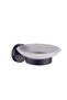 Black Bathroom Toothbrush Holder, Soap Dish, Hanger, Round Towel Holder, Paper Holder with Lid Set of 5 - 4
