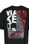 Black Oversize/Wide Cut Short Sleeve Text Printed 100% Cotton T-Shirt Tmnss21Ts1064 - 7