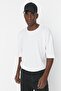 White Oversized /Wide Cut Short Sleeve T-Shirt Tmnss22Ts0317 - 7