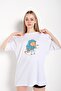 Garfield Printed White Oversize T-Shirt