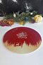 Happy New Year Red Silhouette Glass Cutting Board - Diameter32Cm - 5