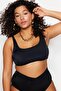 أسود طوق مربع Bralette حجم كبير بيكيني أعلى TBBSS23CT00005 - 4