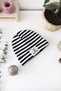 Ribbed Labeled Striped Beret