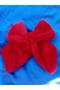 Plush Bow Buckle Red Color Luxury Imported Rabbit Hair - Automatic Plush Buckle